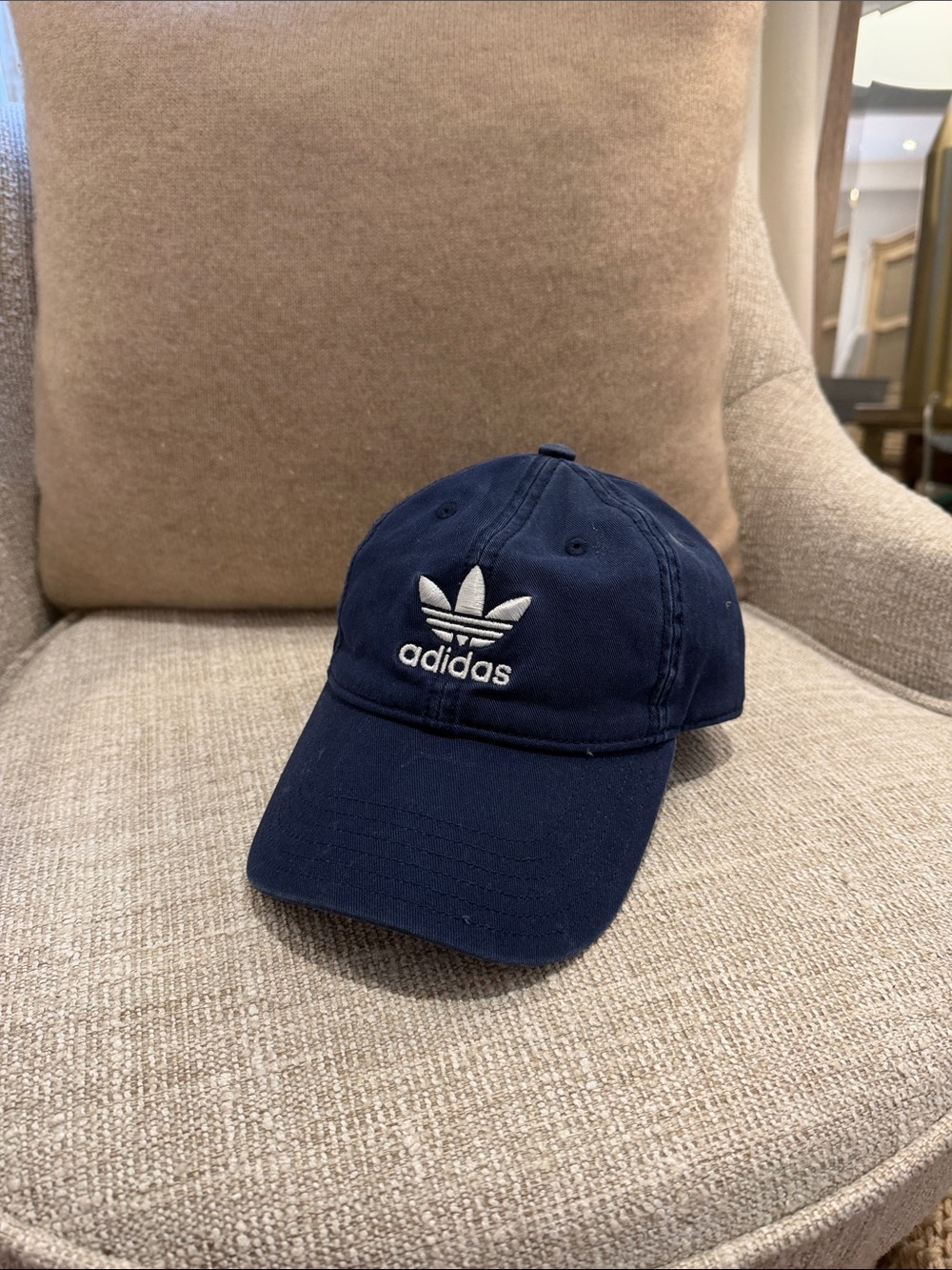 adidas Navy Trefoil Logo Dad Hat